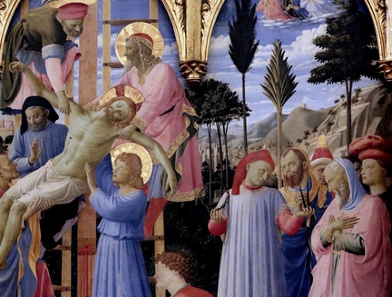 La Descente de Croix (1432-1434), dtail, tempera sur bois, 176 x 185 cm, Muse national San Marco, Florence - Italie