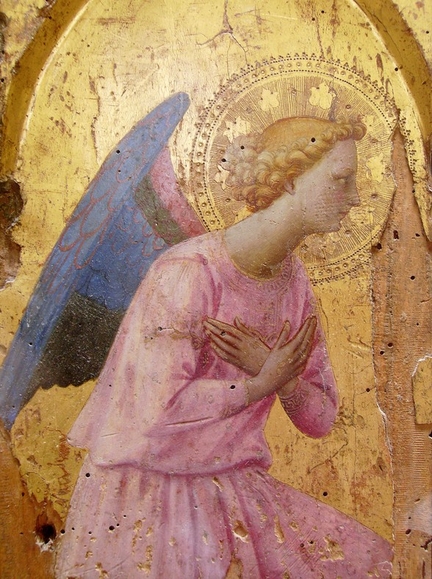 Ange en adoration tourn vers la droite (vers 1430-1440), tempera et or sur bois, 37 x 23 cm, Muse du Louvre, Paris - France