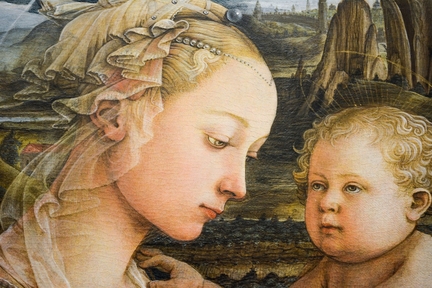 La Vierge  l'enfant avec deux anges dit La Lippina (vers 1465), tempera sur bois, 92 x 63,5 cm, Gallerie des Offices, Florence - Italie