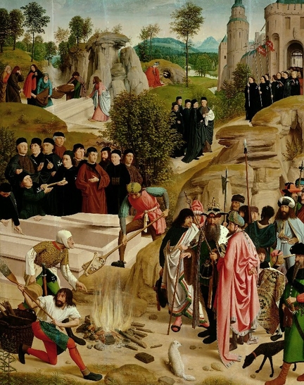 Le sort des reliques de saint Jean Baptiste (1490), huile sur panneau bois, 172 x 139 cm, Kunsthistorisches Museum, Vienne - Autriche