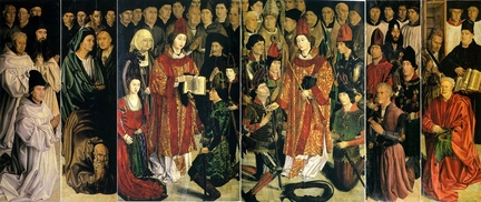 Polyptyque de saint-Vincent, matre-autel de la cathdrale de Lisbonne (v.1469), technique mixte sur bois, 2 panneaux centraux: 206 x 128 cm et 4 panneaux latraux: 206 x 60 cm, Museu Nacional de Arte Antiga, Lisbonne - Portugal