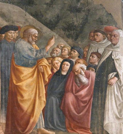 Le Sermon de saint Pierre - Chapelle Brancacci, glise Santa Maria del Carmine, Florence - Italie