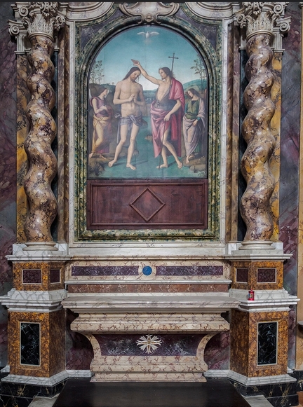 Le baptme du Christ (vers 1510), huile sur panneau bois, cathdrale dei Santi Gervasio e Protasio, Citt della Pieve - Italie