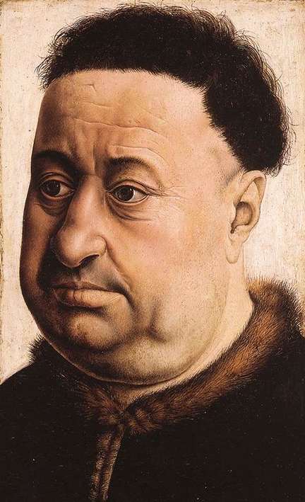 Portrait d'un homme robuste - Robert de Masmines ?, c. 1425, huile sur carton, 35,4 x 23,7 cm, Muse Thyssen-Bornemisza, Madrid - Espagne