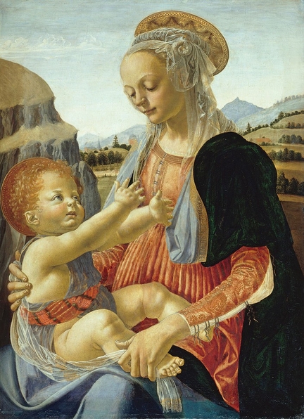 Vierge  l'enfant (vers 1466-1470), tempera sur panneau, 75,5  54,8 cm, Gemldegalerie, Staatliche Museen, Berlin - Allemagne