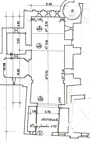 Abbaye Saint-Hilaire, monument historiqu class des XIIe et XIIIe sicles, premier btiment conventuel carme (XIIIe sicle) du Comtat Venaissin (1274-1791) - Mnerbes - Vaucluse - Plan des chapelles