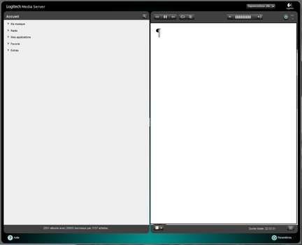 Logitech Media Server Accueil