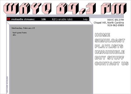 WXYC - realaudio srteams 16k - Copie d'cran