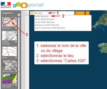 Cartographie interactive de Goportail au I/25 000