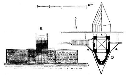 Plan de la pile portant la chapelle Saint Nicolas du pont Saint-Bnzet